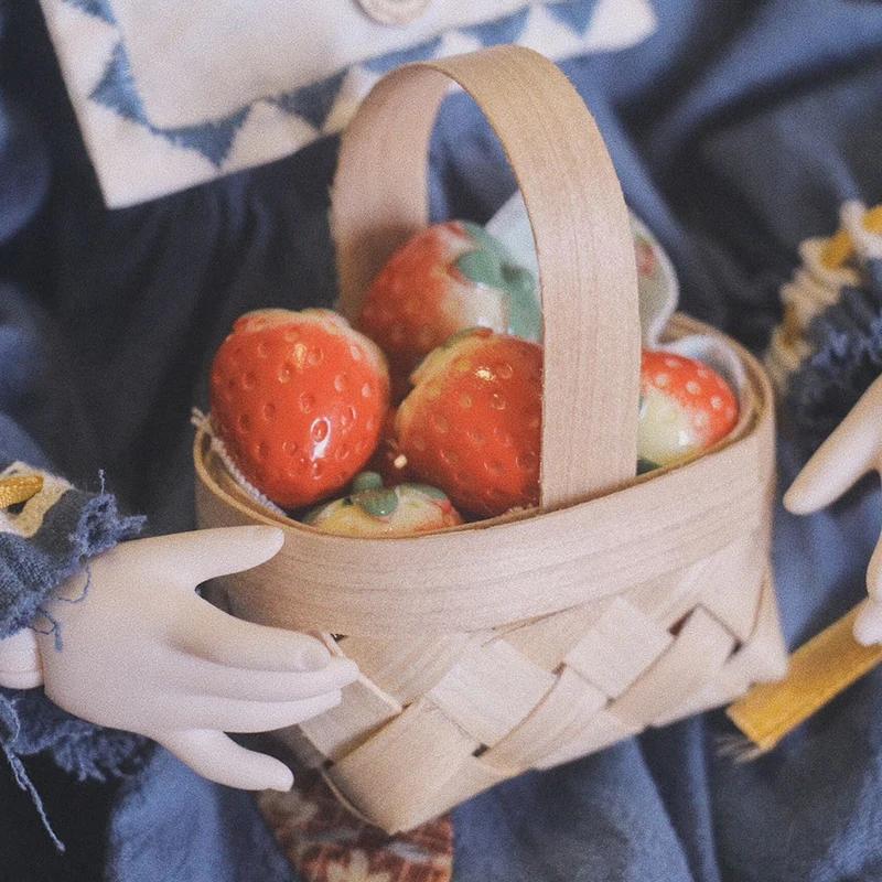 1/12 Cute Dollhouse Hand-woven Vegetable Food Basket Dolls Miniature Decoration For Kids Children Adults