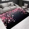 Oriental Cherry Blossom Area Rug Traditional Plum Flower Floor Carpet Non Slip Washable Mat Style Decor Rug for Living Room