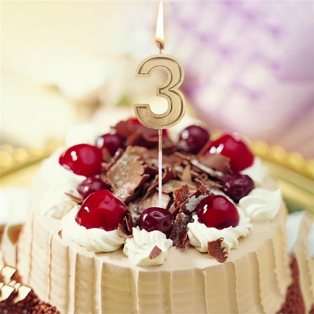 Gold Number Birthday Numeral Candles Number Cake Decor for Adults/Kids Party