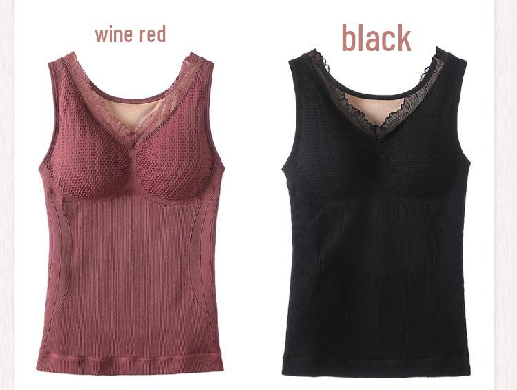 Women's Warm Autumn/Winter Fleece-Lined Elastic Vest with Chest Pads
