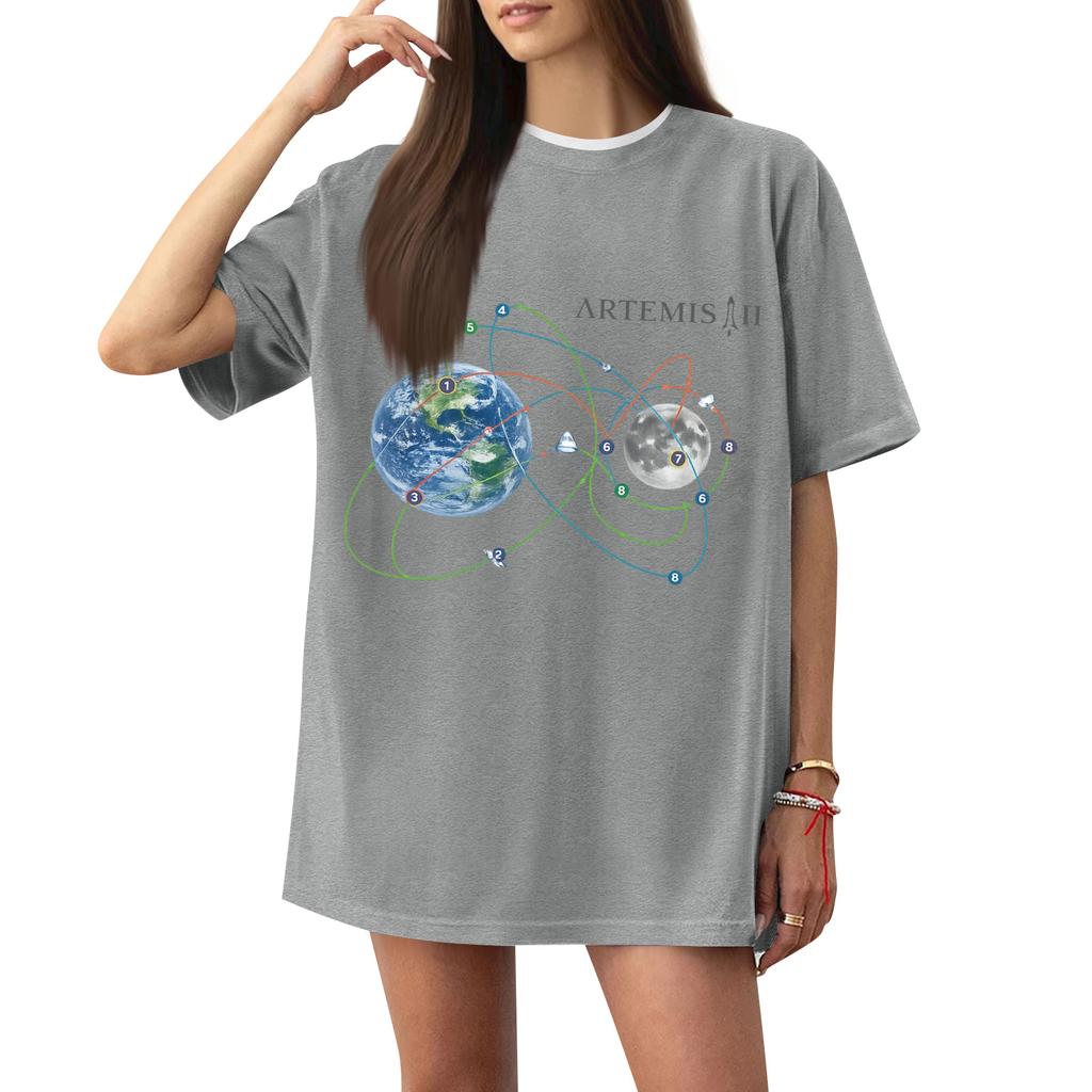 Women's Casual Printed T-Shirt Round Neck Pullover Short Sleeve Top
