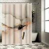 Minimalist Abstract Shower Curtain With Artistic Watercolor Design Modern Decor Home Bathroom Accessories Cream Beige Orange Col