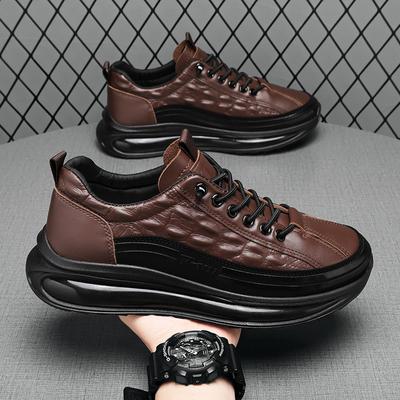Mode 2025 Herren Retro Lederschuhe  Echtleder Freizeitsneakers Alligatormuster Freizeitschuhe Herren Plateauschuhe Herrenschuhe