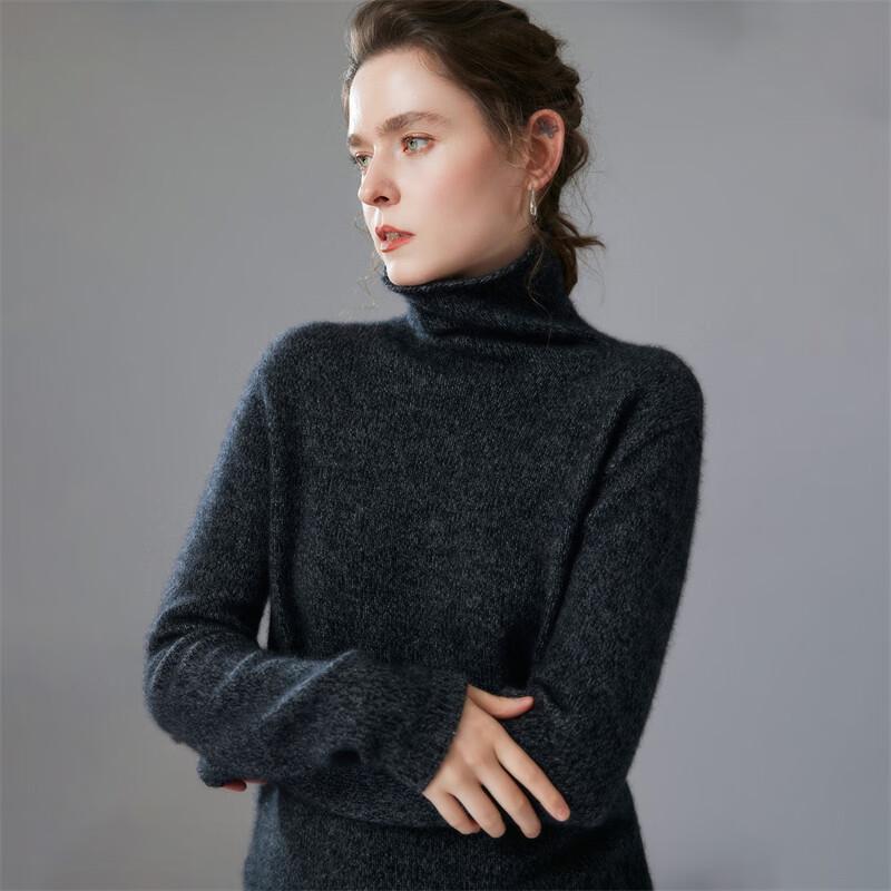 Fanzhen Damen Pullover mit Rollkragen aus dicker Kaschmir-Mischung