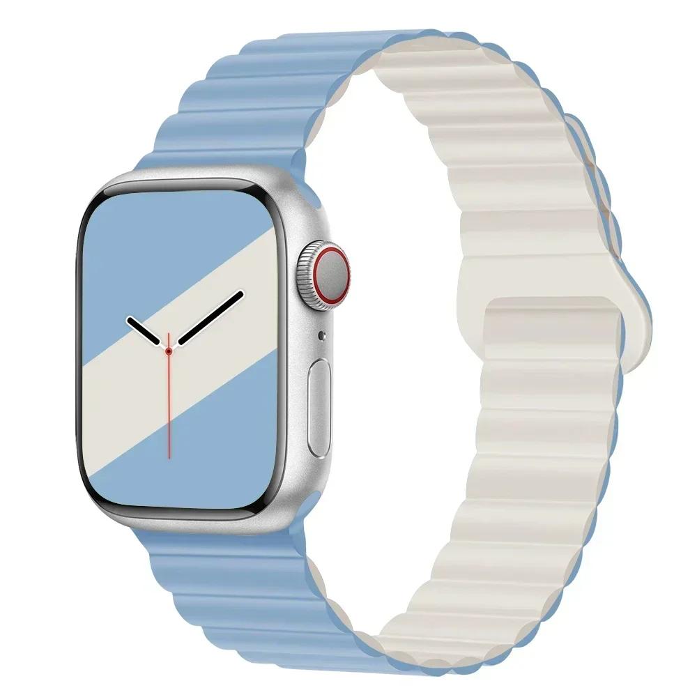 Magnetic Strap For Apple Watch Bands 45 38mm 49mm 40 42mm 41 44 Silicone Sport Bracelet iWatch Series ultra 9 6 5 7 8 se Correa