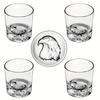 4szt. 10 oz. Eagle Pattern Old Fashioned Whiskey Glasses - Idealne do szkockiej whisky, bourbonu, koniaku i koktajli - Solidne pudełko - Idealny prezent dla ojca