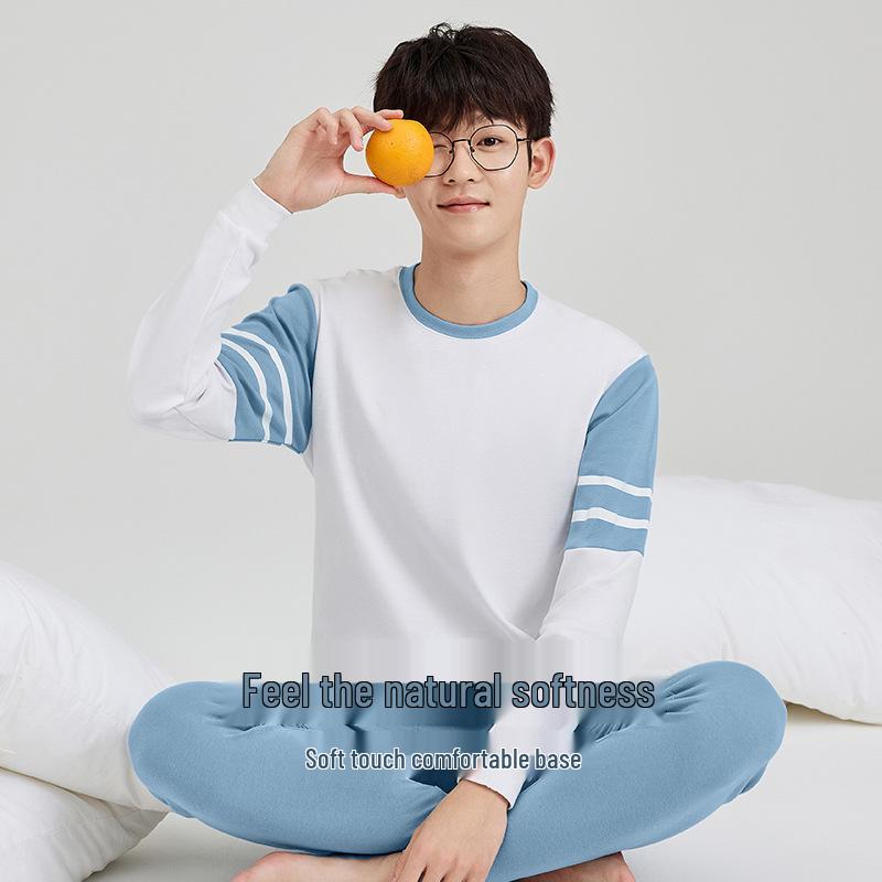 

Подростковый хлопковый лоскутный комплект нижнего белья и верхней одежды - Осенняя рубашка и брюки XL