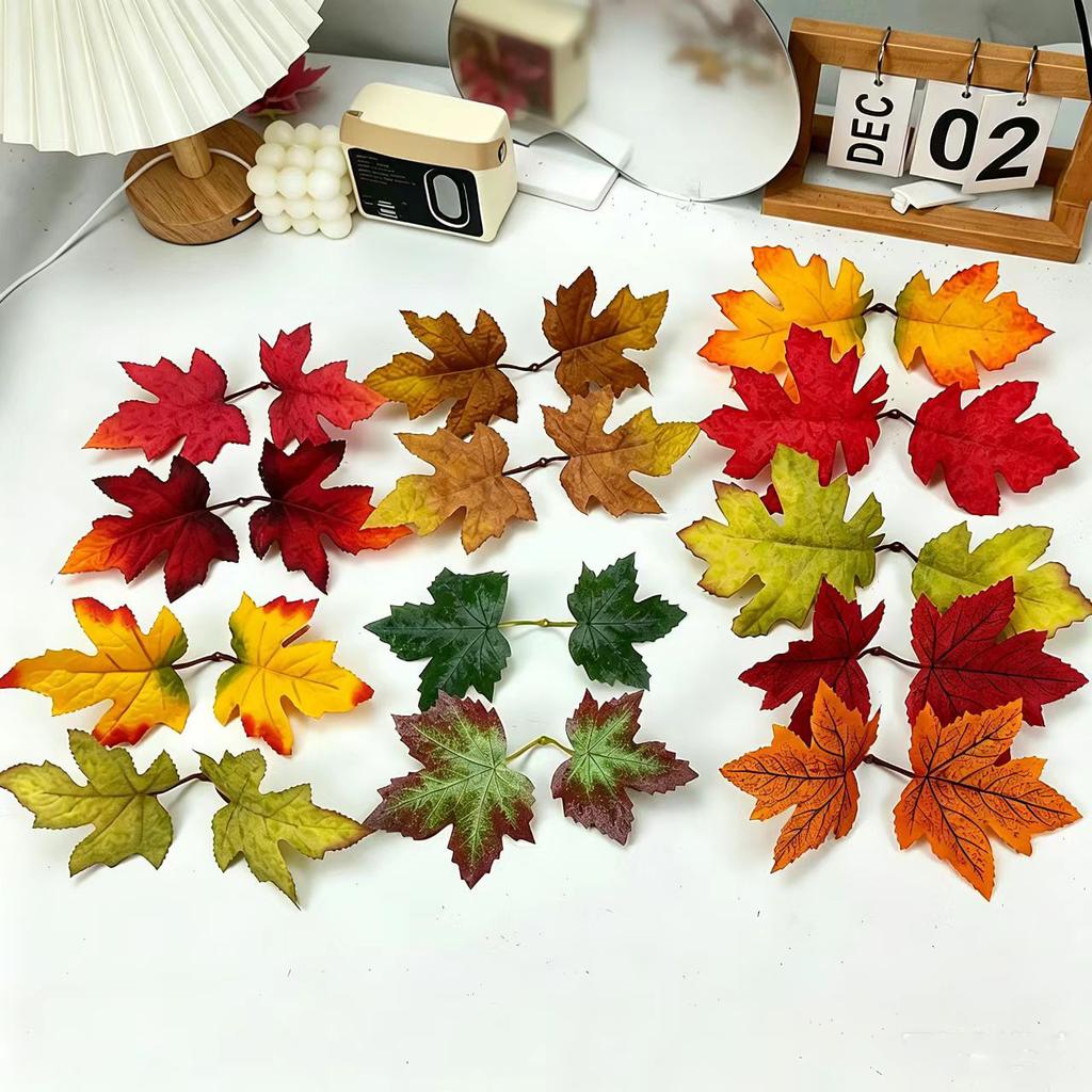 Artificial Maple Grape Vine Leaves, Halloween Harvest Decor Garland,Fall Thanksgiving Party Home Hanging Decor, 4.9FT