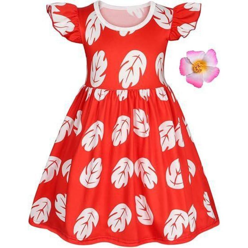 Christmas New Children'S Flying Sleeve Dress 3D Digital Printing Christmas Day Performance Dress