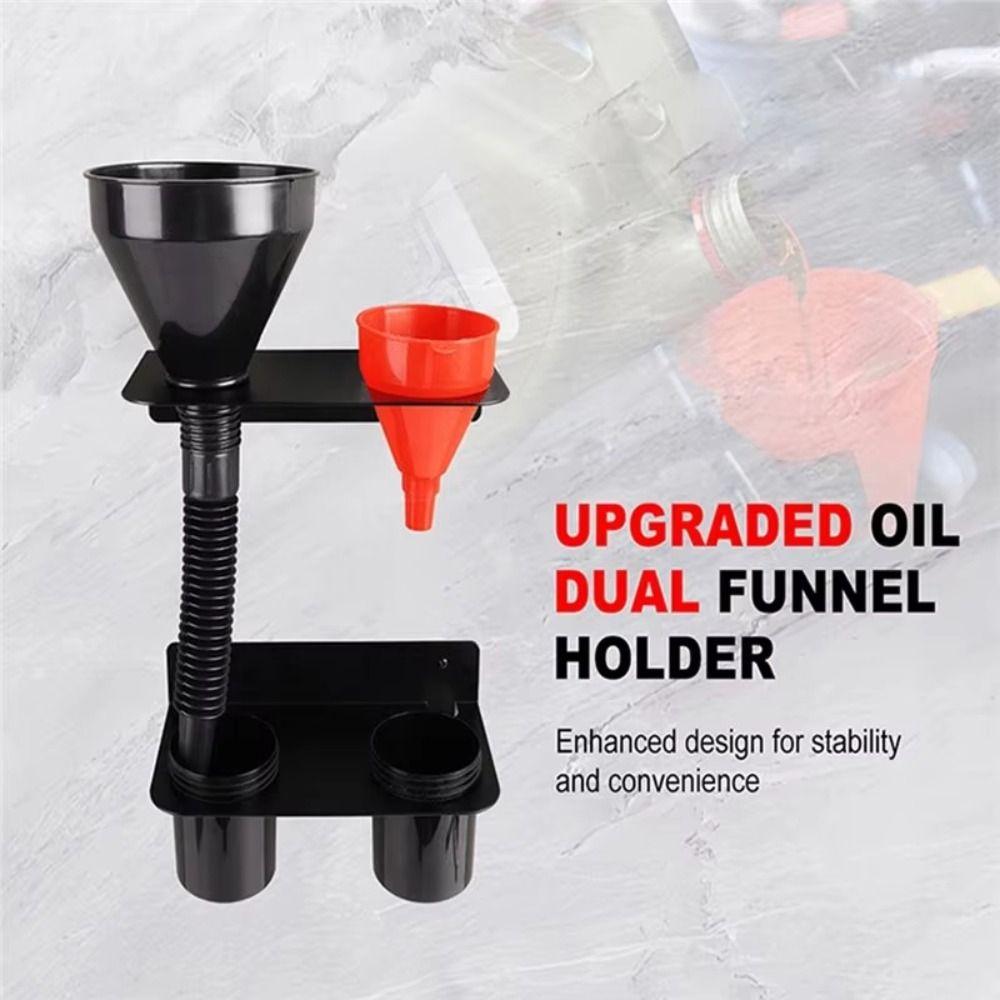 Heavy Duty Oil Funnel Holder Durable Construction Fluid Drain Funnel Kit  Workspace Organization