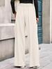 2025 Autumn/Winter European & American Ribbed High-Waisted Wide-Leg Women's Pants - Casual Commute Style