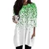 Women's  Casual 3/4 Sleeve Shirts Fashion St Patrick's Print Tunic Tops With Pockets