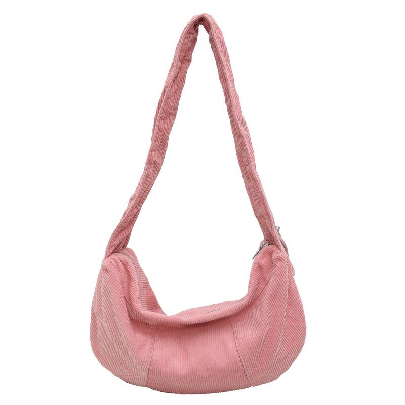 Leichte Cordtasche, einfarbig, Umhängetasche für Damen, Reise-Umhängetasche