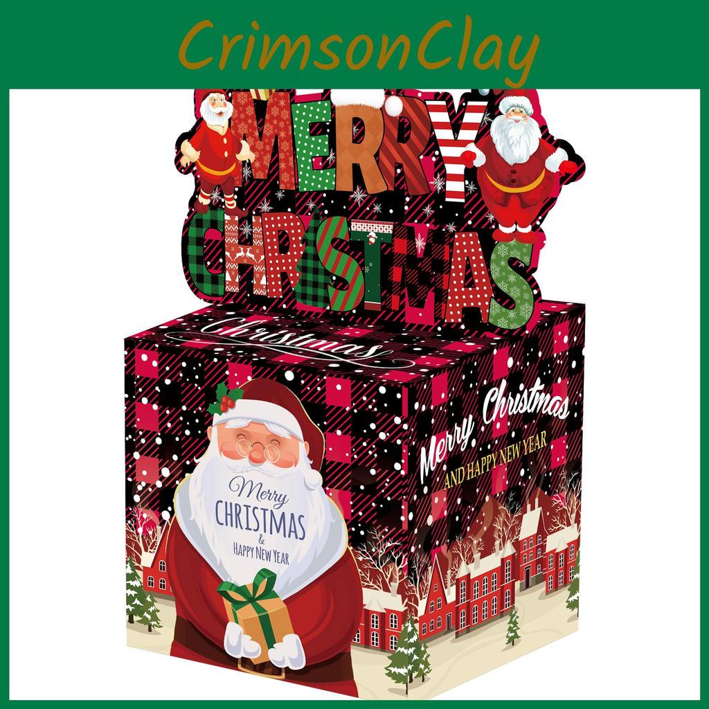 Gift Santa Christmas Container Cartoon Design Reinforced Cover Events Holiday