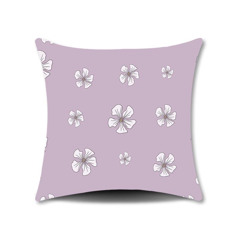 Spring Flower Print Pillow Cover for Home Living Room Sofa Cushion Cover Linen Print Cushion Cover