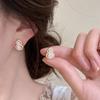 Silver Needle Zircon Flower Pearl Stud Earrings Exquisite Light Luxury High-end Earrings Niche White Versatile Earrings