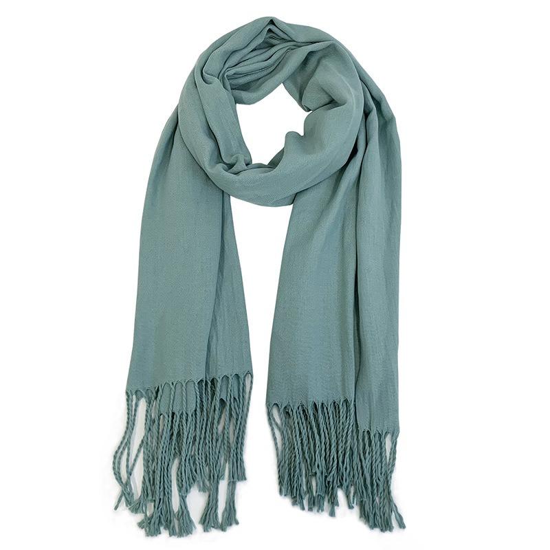 Scarf women's winter high-end sense new imitation cashmere solid color versatile warm fringed shawl scarf