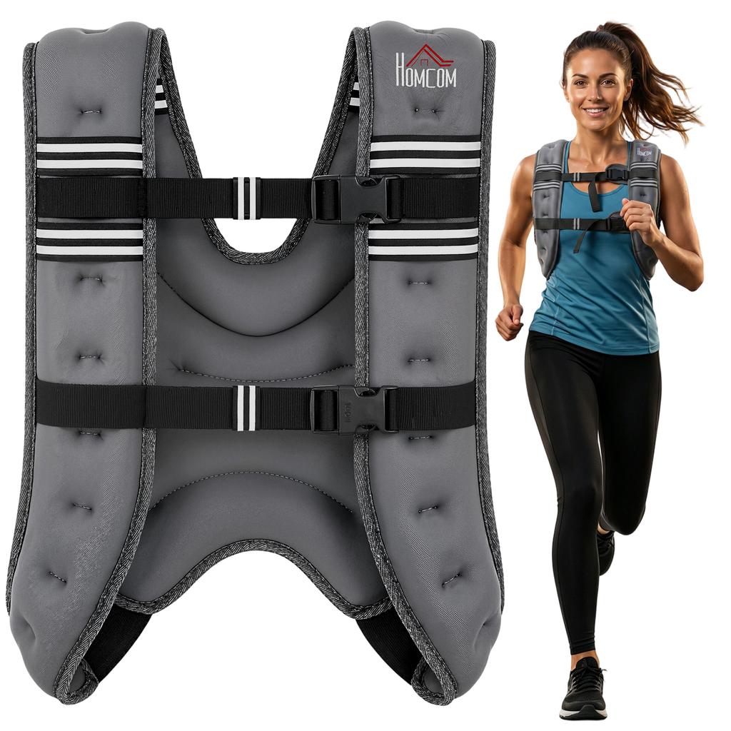 10KG Weighted Vest, Running Weight Vest with Adjustable Strap, Convenient Pocket and Reflective Strips for Men and Women