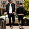 Loose and Minimalist Men's Trendy Sports Suede Casual Stand Up Collar Suit