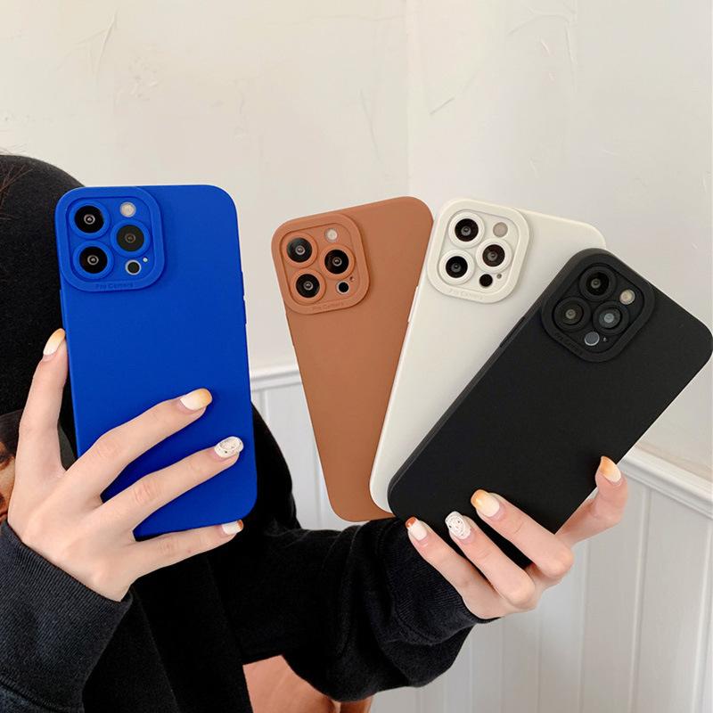 Applicable to iPhone13 mobile phone case Apple 12Pro cat eye straight edge Lake blue silicone tpu matte anti-drop cover