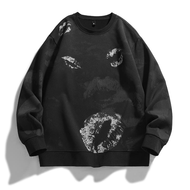 Men's Sweatshirt Round Neck Long Sleeve T-shirt Loose Printed Casual Top