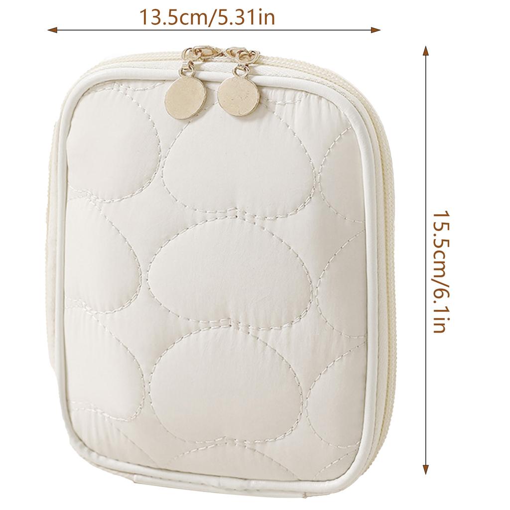 Portable Travel Makeup Bag Cosmetic Organizer Zipper Pouch for Women Girls Daily and Travel Use