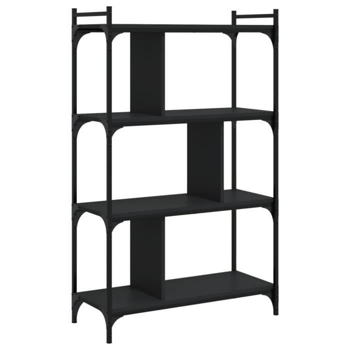 VidaXL Bibliothèque à 4 niveaux noir 76x32x123 cm bois d'ingénierie 833935