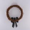 White Bone Garland Halloween Skeleton Hand Wreath for Front Door, Gothic Spooky Hanging Decoration Rattan with Black Bow And Skulls Door Wall Holiday