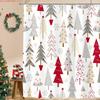 1pc festive red white christmas shower curtain cute tree   -   With Hooks Waterproof Mildew Proof Easy Install Washable