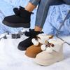 Snow Boots 36-42 Women's Shoes Large Size Women's Boots Winter Cotton Shoes Thermal Casual Shoes Flat Middle Heel Hairball Winter Boots