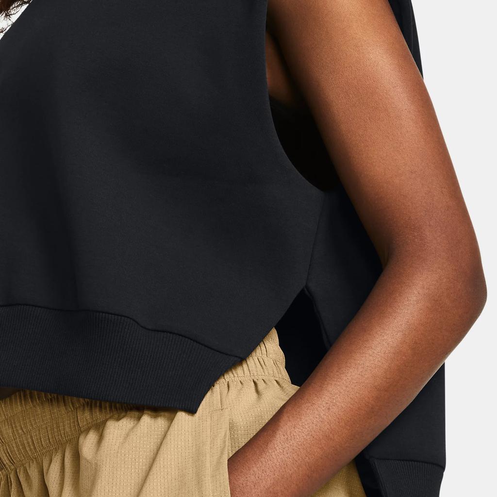 Under Armour Unstoppable Solid Color Outdoor Casual Hooded Sleeveless Vest Women Vests Black 1386489-001