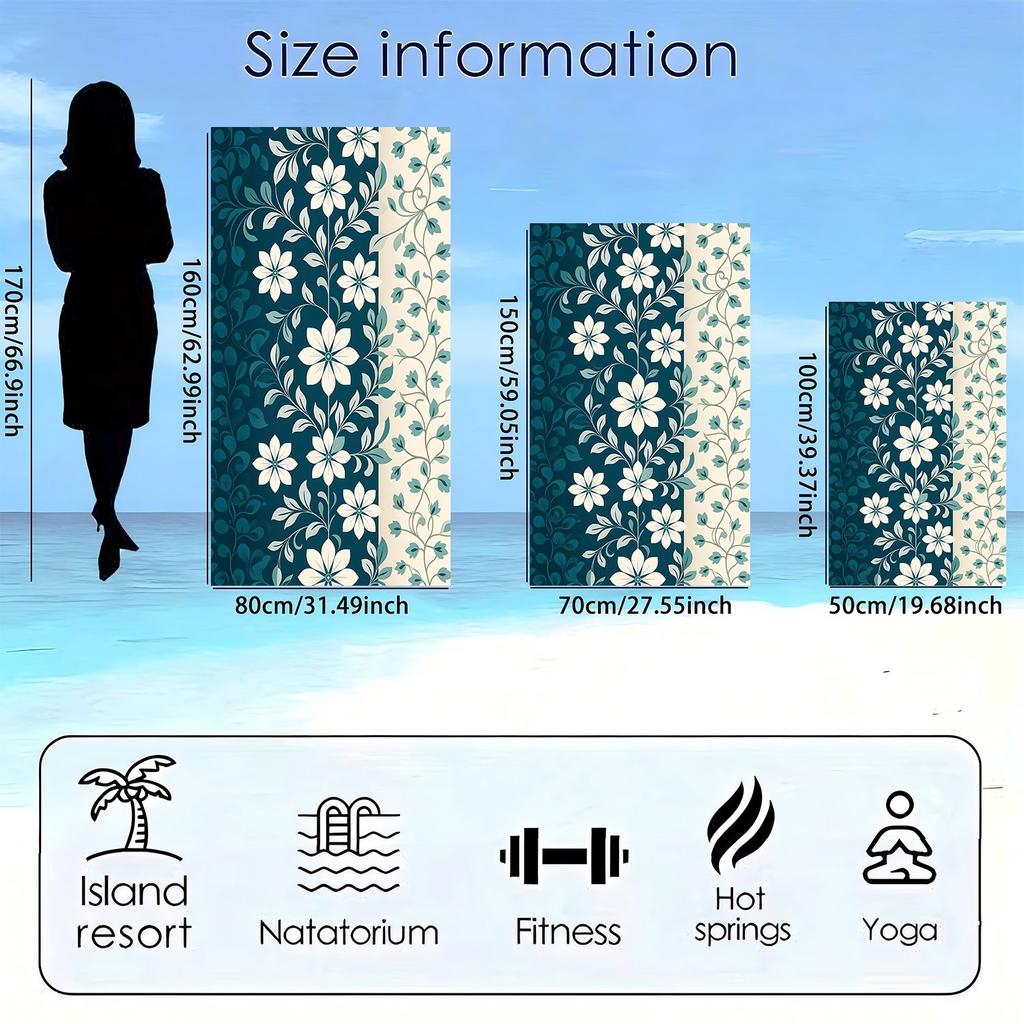 Vintage and exquisite flowers polyester microfiber beach towel is highly absorbent, suitable for swimming and beach outings