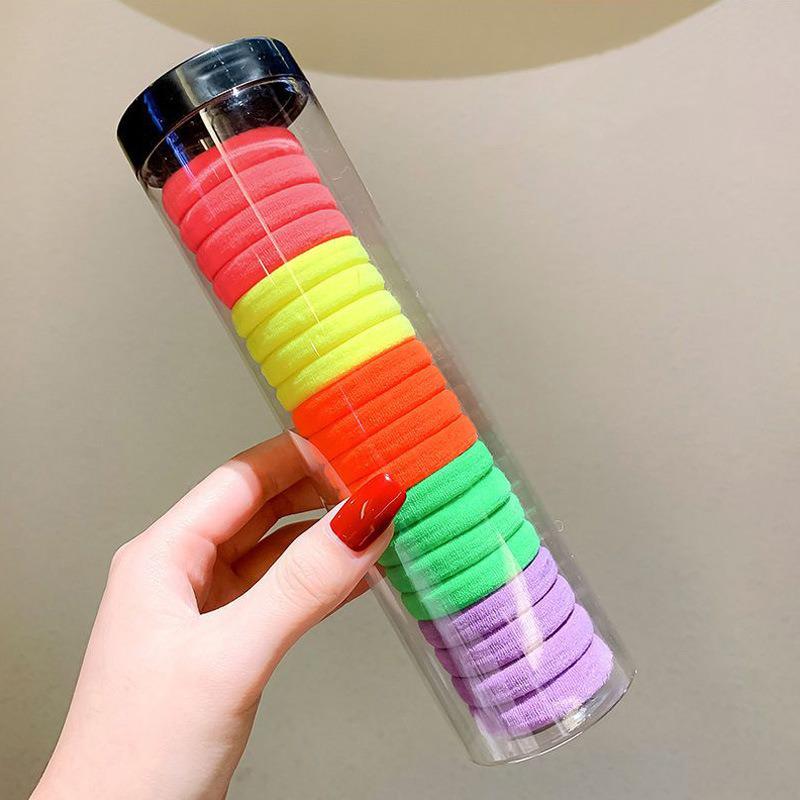 100 Durable Seamless High Elastic Hair Ties with No Damage Barrel Pack