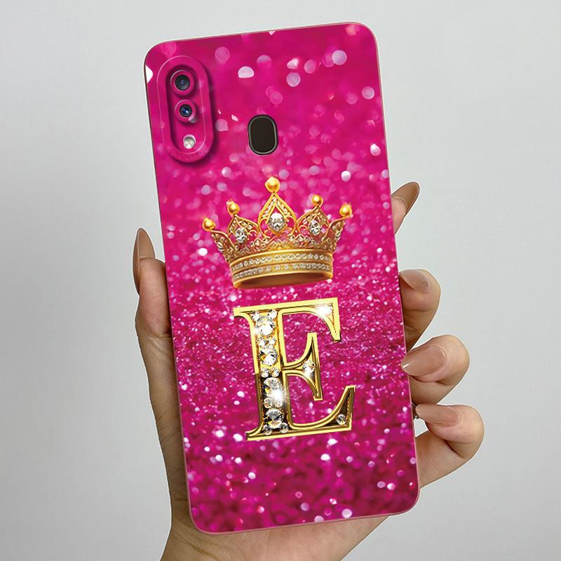 Phone Case for Samsung A20 a205 Galaxy a207 A20s Soft Silicone Crown Letters Back Cover for Samsung A20 A 20s A30 Bumper Shells