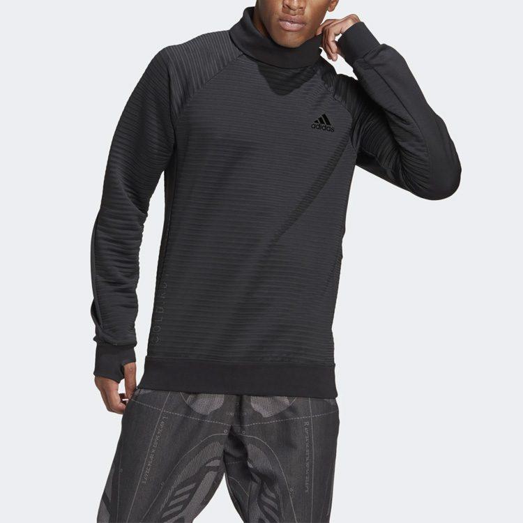 Adidas Sweatshirts Men's Black Stand Collar Moderate Regular FS7194