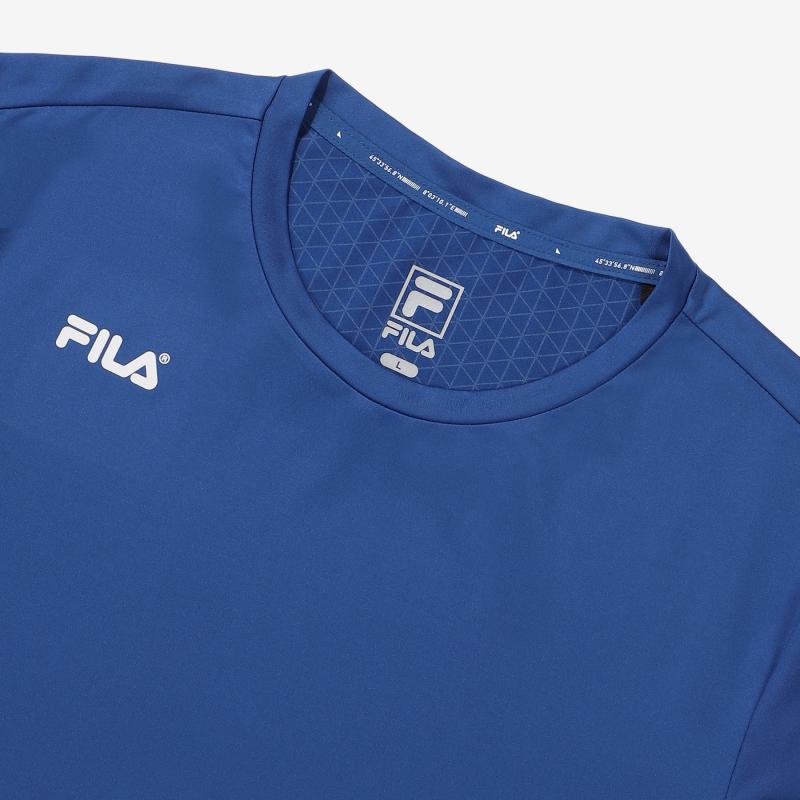 Fila Casual Sports Printed Dopamine Round Neck Short Sleeve T-Shirt Unisex T-Shirt Blue FS2RSE2201M-MAB