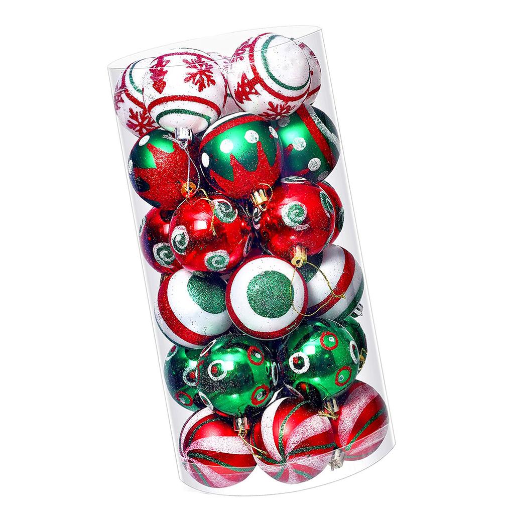 30PCS Xmas Balls Ornaments 2.4 Inch Plastic Multi Color Xmas Tree Hanging Balls for Holiday
