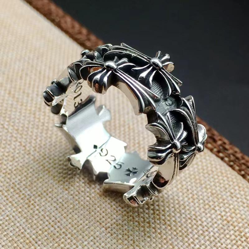 

Кольцо Crowe Double Cross Flower Винтажное Мужское и Женское Кольцо для Влюбленных Versatile Ring no. 6 белый