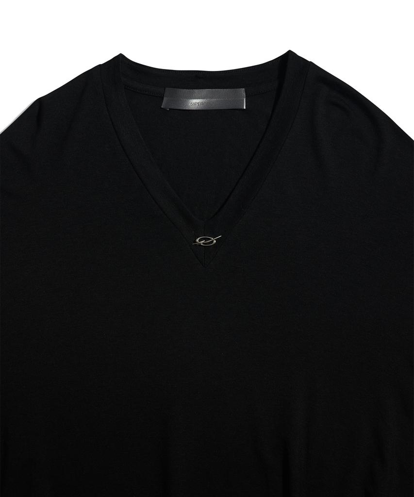 51Peosenteu V Neck Banding Longsleeve - Black