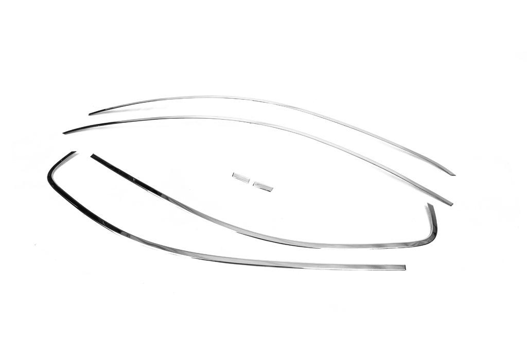 Верхние молдинги стекла 6 шт, нерж) OmsaLine - Итальянская нержавейка для Volkswagen Jetta 2011-2018 гг