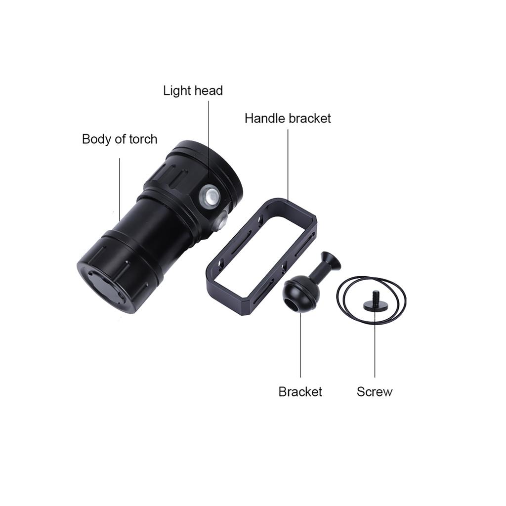 IPX8 18000lm 500M Flashlight Waterproof Lamp Light Underwater Outdoor Camp
