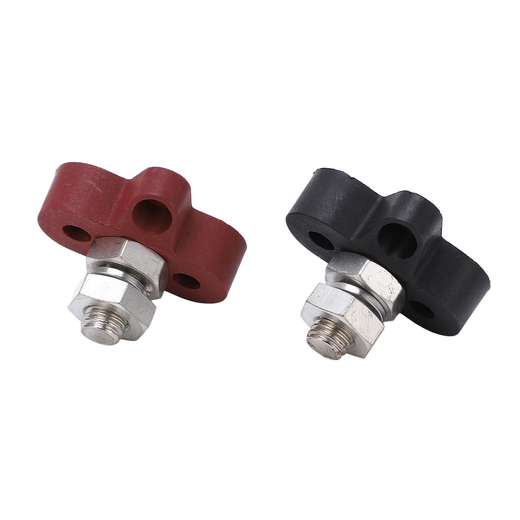 2pcs M10 Battery Power Junction Post Block Insulated Metal Terminal Stud DC48V Maximum for Cars RVs ATVs
