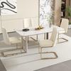 Velvet Dining Chair, Set of 2, Luxurious, Lounge Chair, Diamond Back Design, with Gold-Colored Metal Support Legs, Beige[OLD SKU:WF317940AAB]