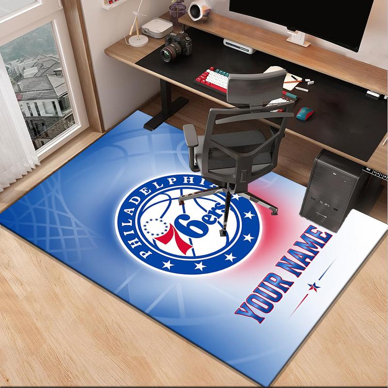 Custom NamePhiladelphia Basketball Team Carpet, Indoor Rug, Chair Rug, Living Rooms, Doormat Made From Polyester Home Decor Birthday Christmas Gifts