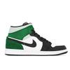 Jordan Air Jordan 1 Slip Resistant Mid top Vintage Basketball Shoes Men's Black White Green 852542-100(Team210-)