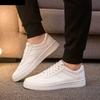 Fashion White Sneakers Man INS Hot Casual Skate Flat Shoes for Men Spring Lace Up Casual Leather Sneakers Male