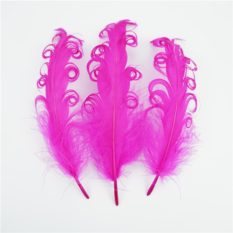 20Pcs Colored Spiral Goose Feathers for Crafts 12-18cm Dream Catcher Feather Artificial Decoration DIY Wedding Party Accessories
