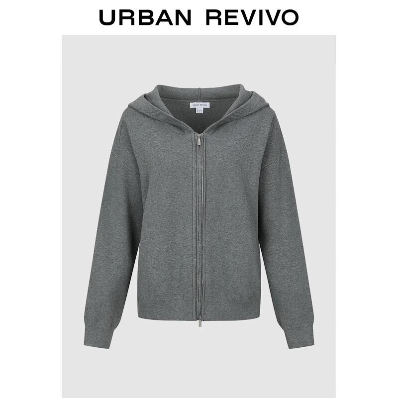 UR Women s Hooded Double-Zipper Knit Cardigan XS