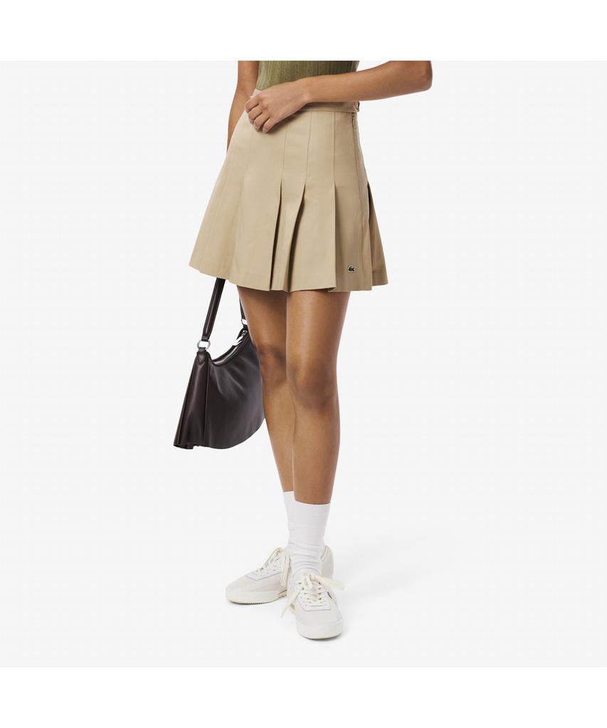 Lacoste Women'S Cotton Gabardine Pleated Mini Skirt Jf8001-55N 02S