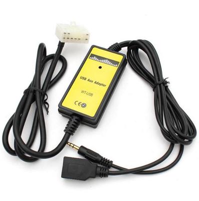 מתאם כבל USB עזר למחבר 5+7 פינים של טויוטה עבור נגן MP3 ורדיו